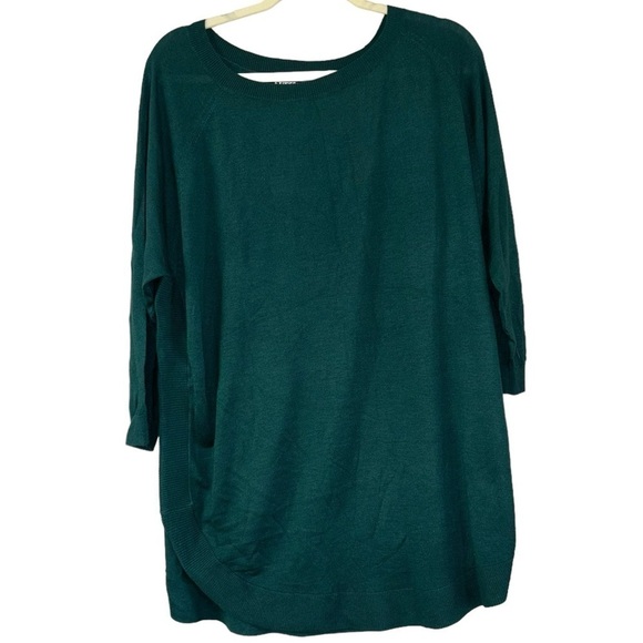 Express NWT Women’s XL Tunic Top Forest Green 3/4 Sleeves Preppy Feminine Classy - Picture 1 of 16